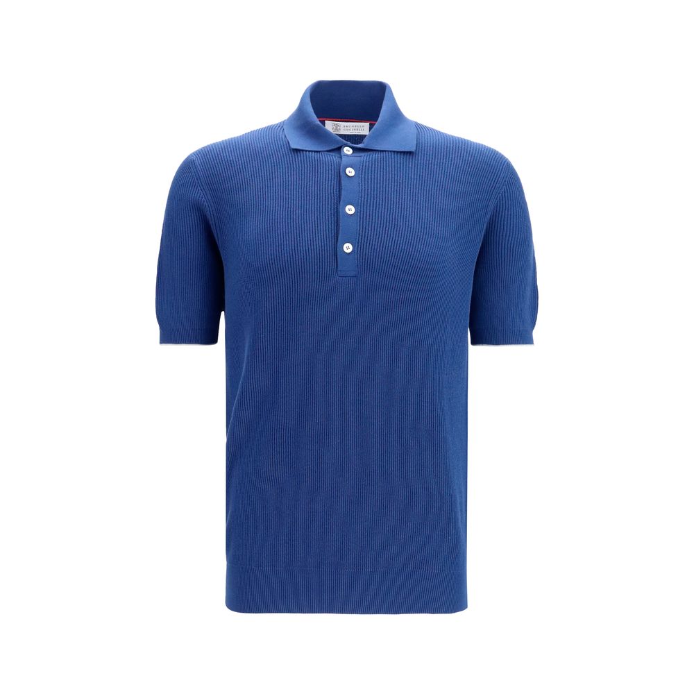 Blue Cotton Polo Shirt