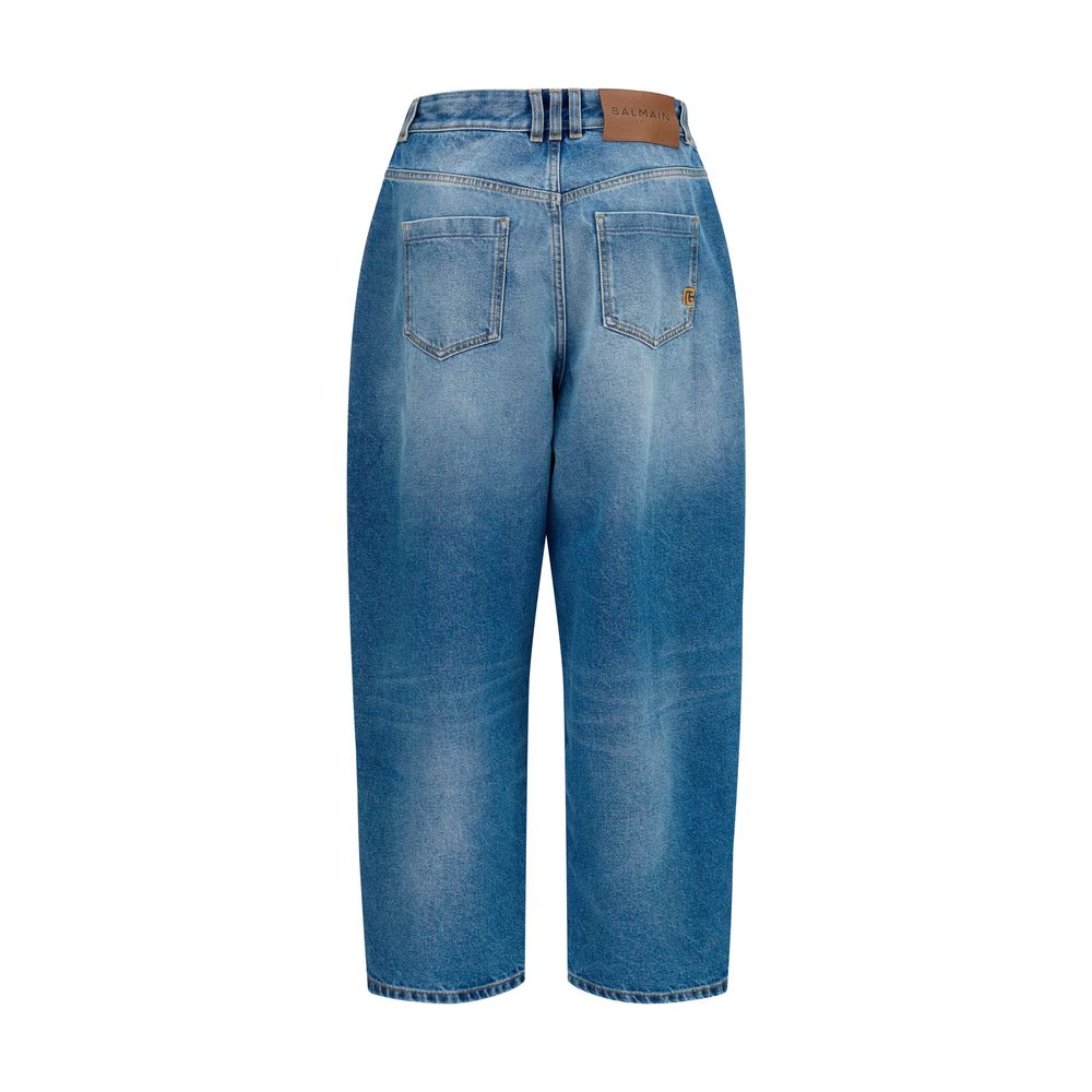 Blue Cotton Relaxed Fit Jeans
