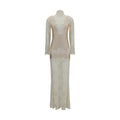 Beige Polyamide Long Dress