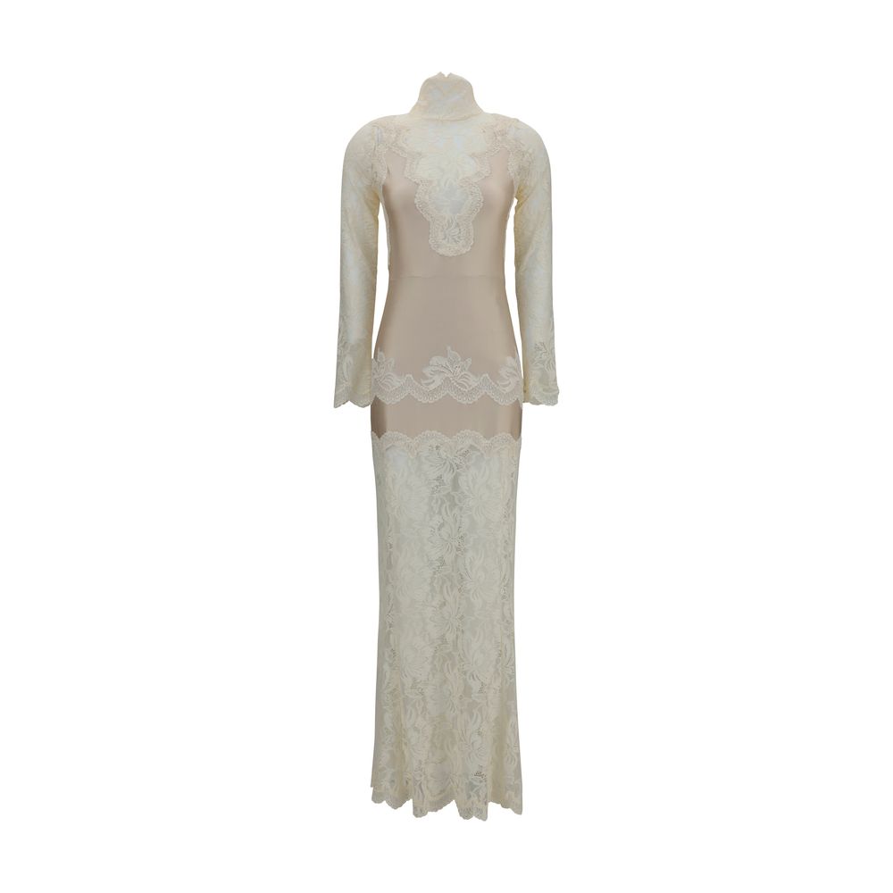 Beige Polyamide Long Dress