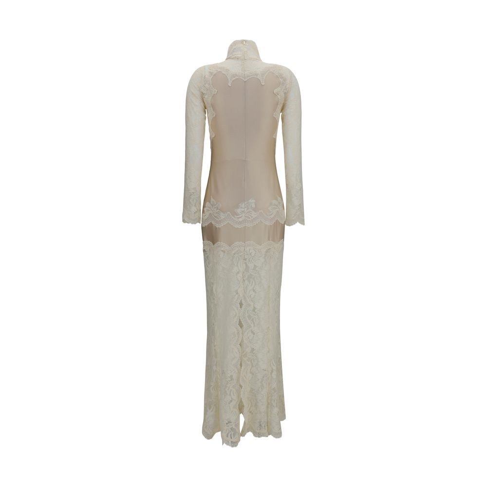 Beige Polyamide Long Dress