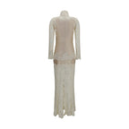 Beige Polyamide Long Dress