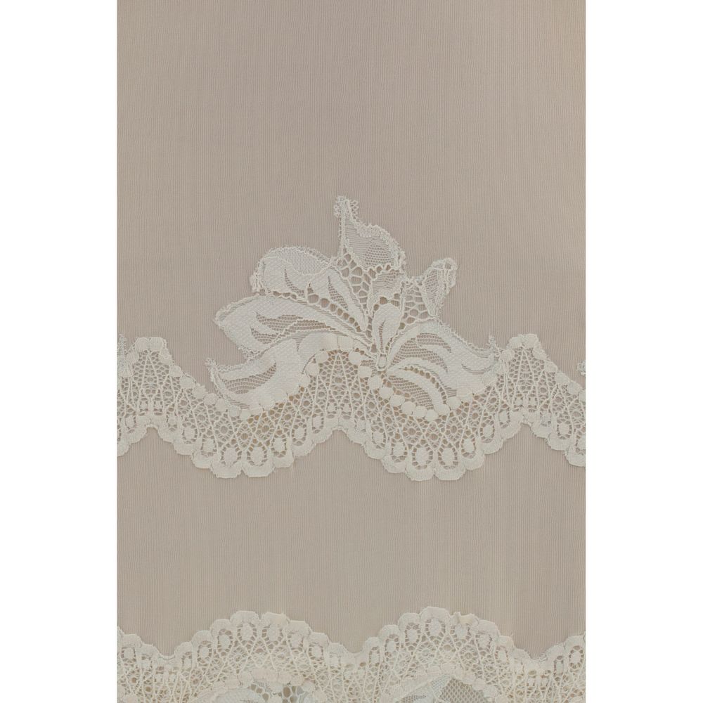 Beige Polyamide Long Dress