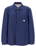 Blue Cotton Biker Jacket