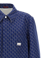 Blue Cotton Biker Jacket