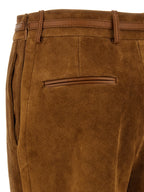 Brown Calfskin Pants