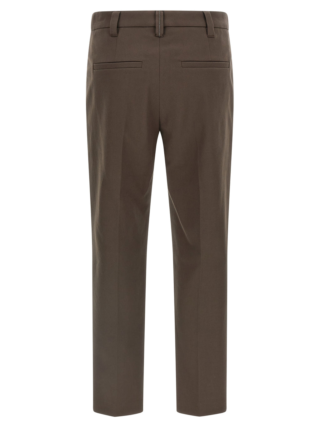 Brown Cotton Casual Pants