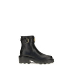 Black Calf Leather Bos Taurus Ankle Boots