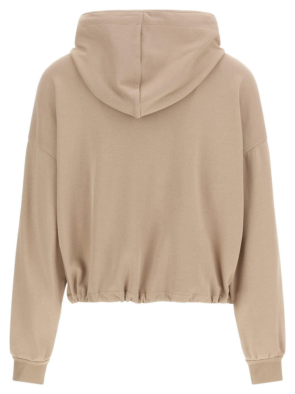 Beige Cotton Hoodie