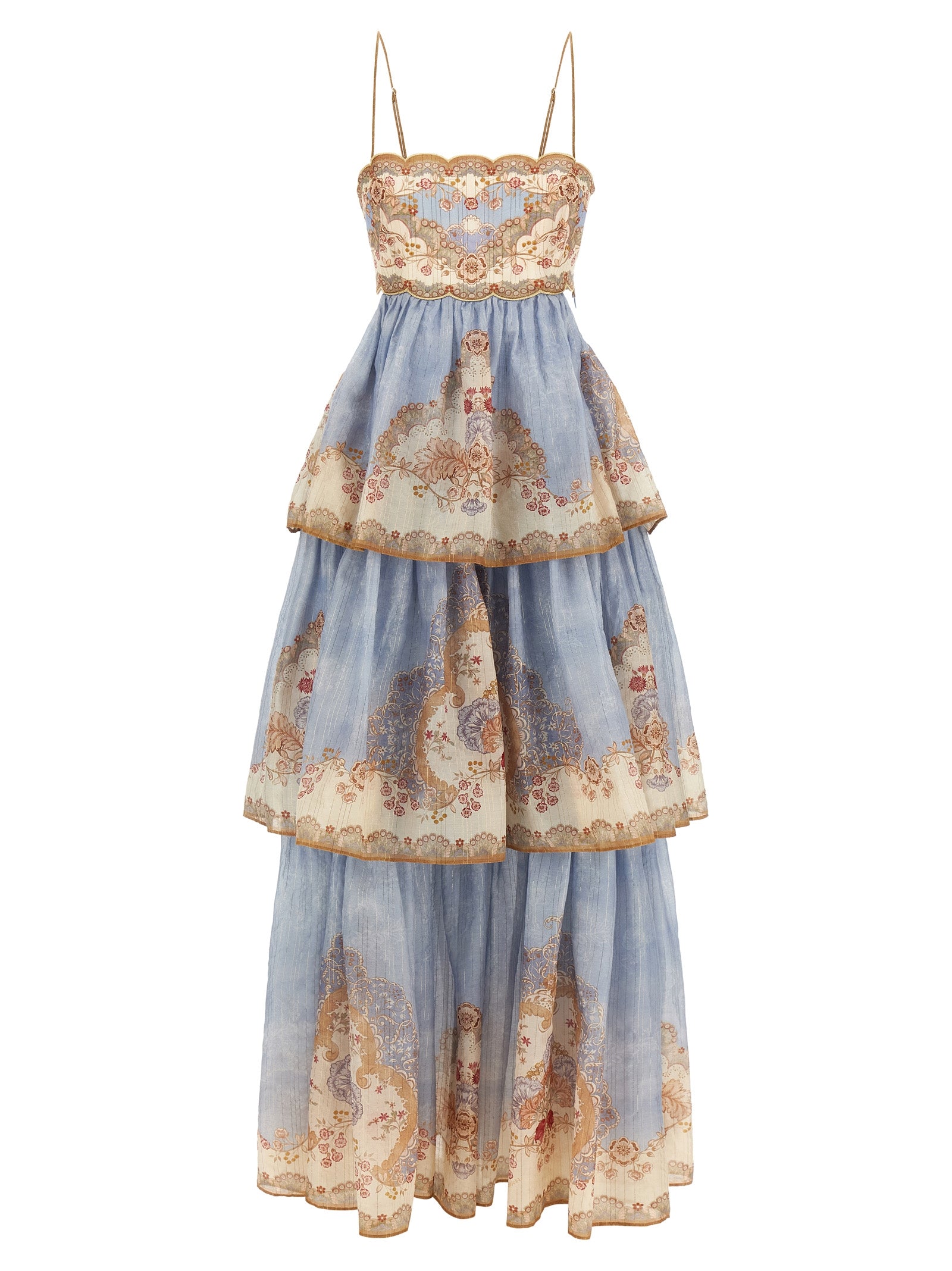 Blue Cotton Long Dress