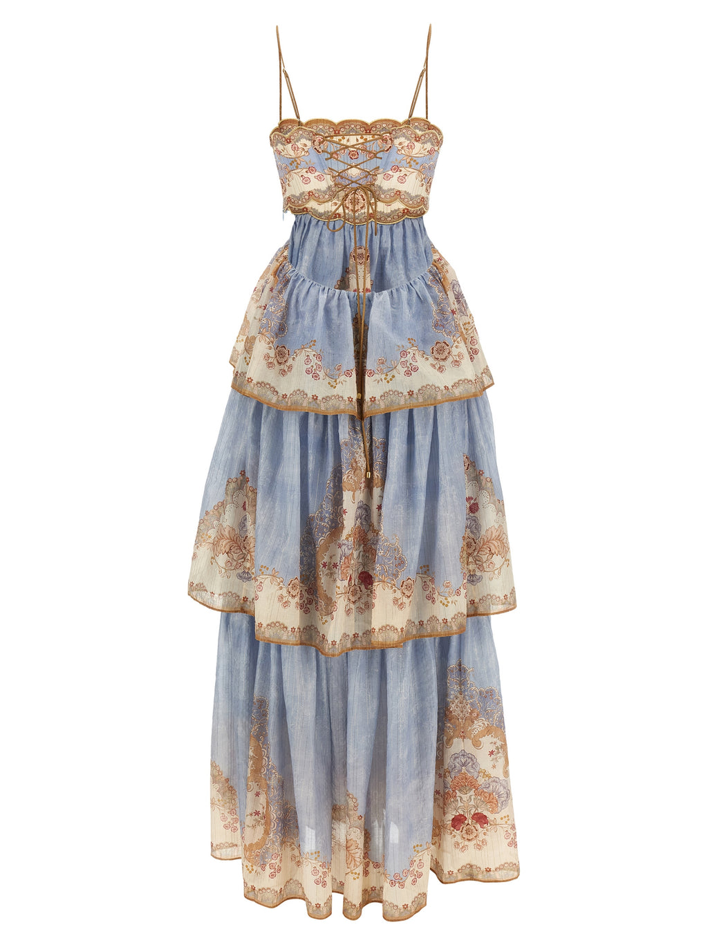 Blue Cotton Long Dress