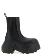 Black Ramie Ankle Boots