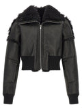 Black Lamb Fur Leather Jacket