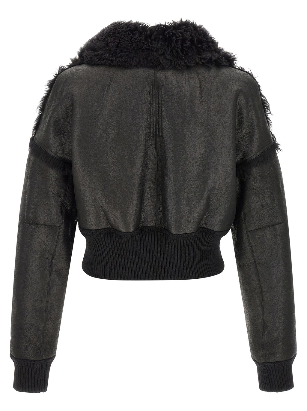 Black Lamb Fur Leather Jacket