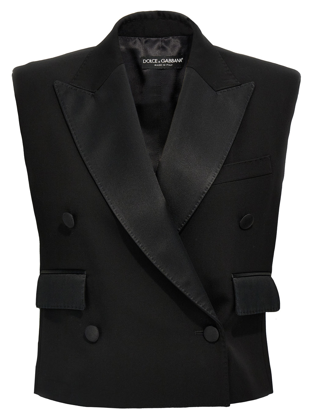 Black Silk Sleeveless Jacket