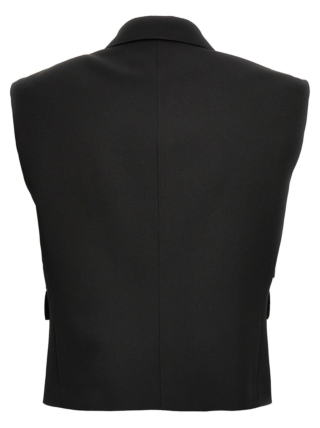 Black Silk Sleeveless Jacket