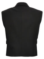 Black Silk Sleeveless Jacket