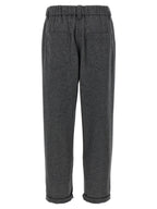 Gray Virgin Wool Casual Pants