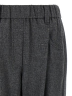 Gray Virgin Wool Casual Pants