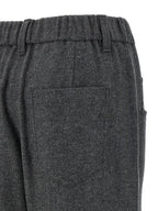 Gray Virgin Wool Casual Pants
