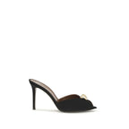 Black Calf Leather Bos Taurus Stiletto Heel Sandals