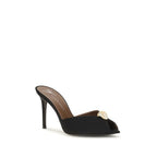 Black Calf Leather Bos Taurus Stiletto Heel Sandals