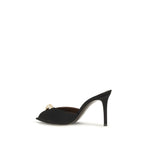 Black Calf Leather Bos Taurus Stiletto Heel Sandals