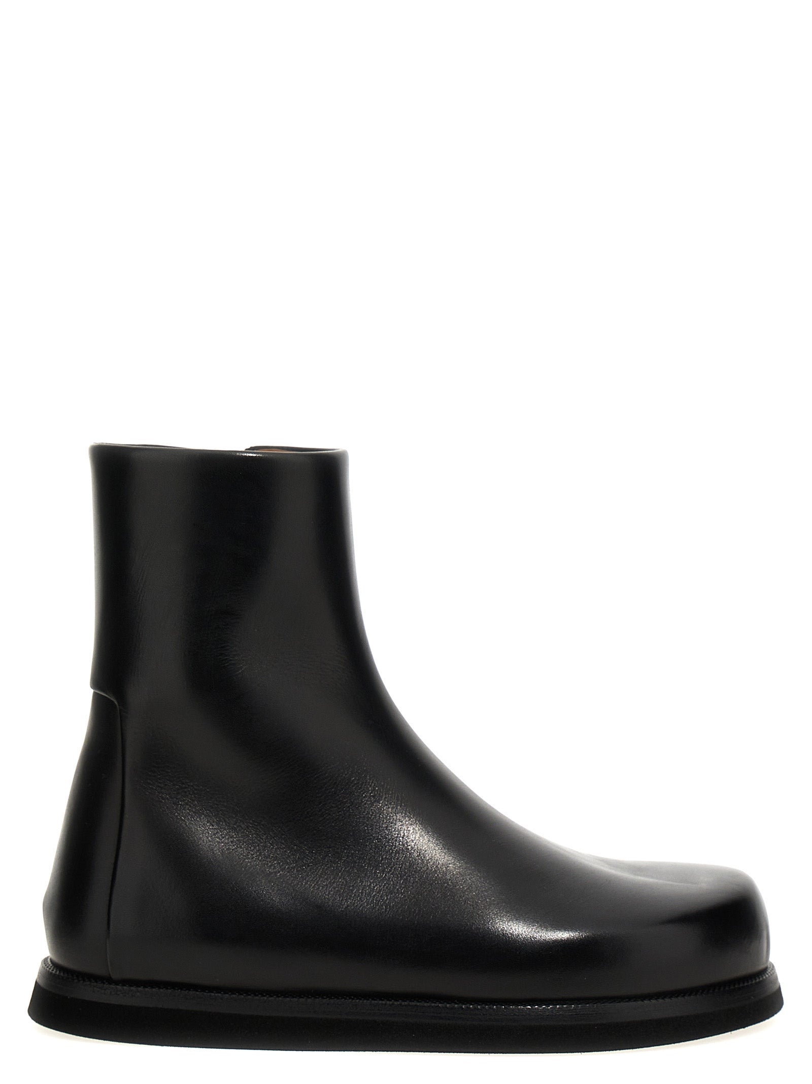 Black Calfskin Ankle Boots