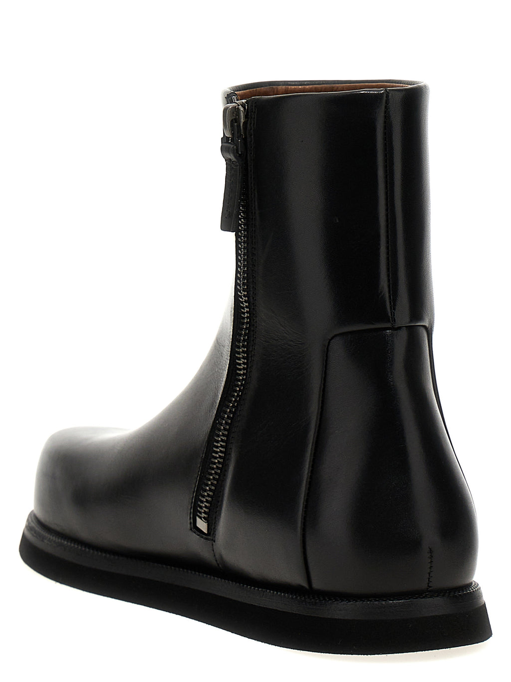 Black Calfskin Ankle Boots