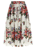 White Cotton Midi Skirt