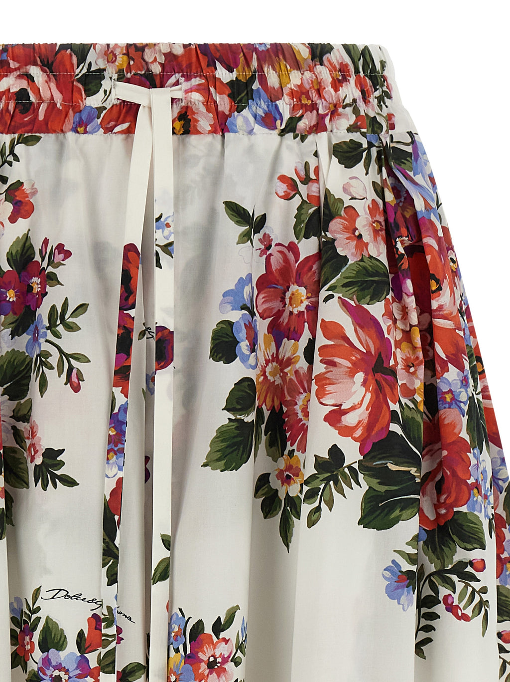 White Cotton Midi Skirt