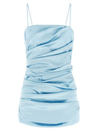 Blue Acetate Short Dress