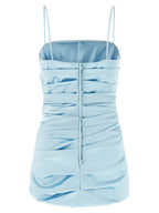 Blue Acetate Short Dress