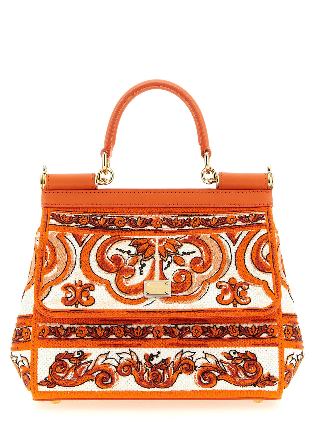 Orange Cotton Handbag