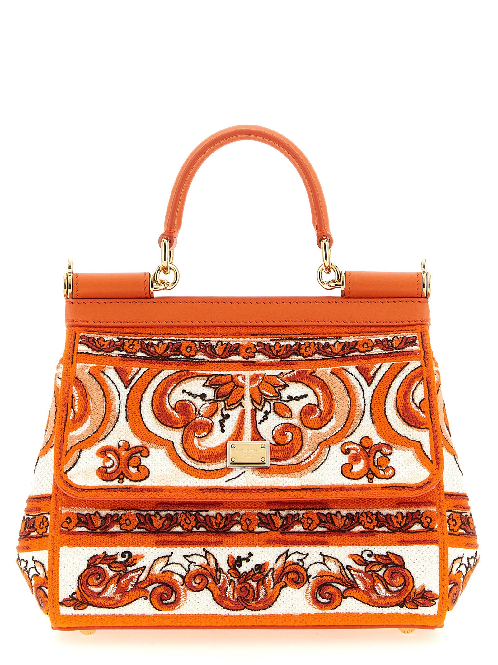 Orange Cotton Handbag