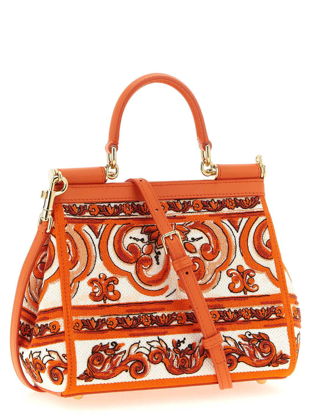 Orange Cotton Handbag
