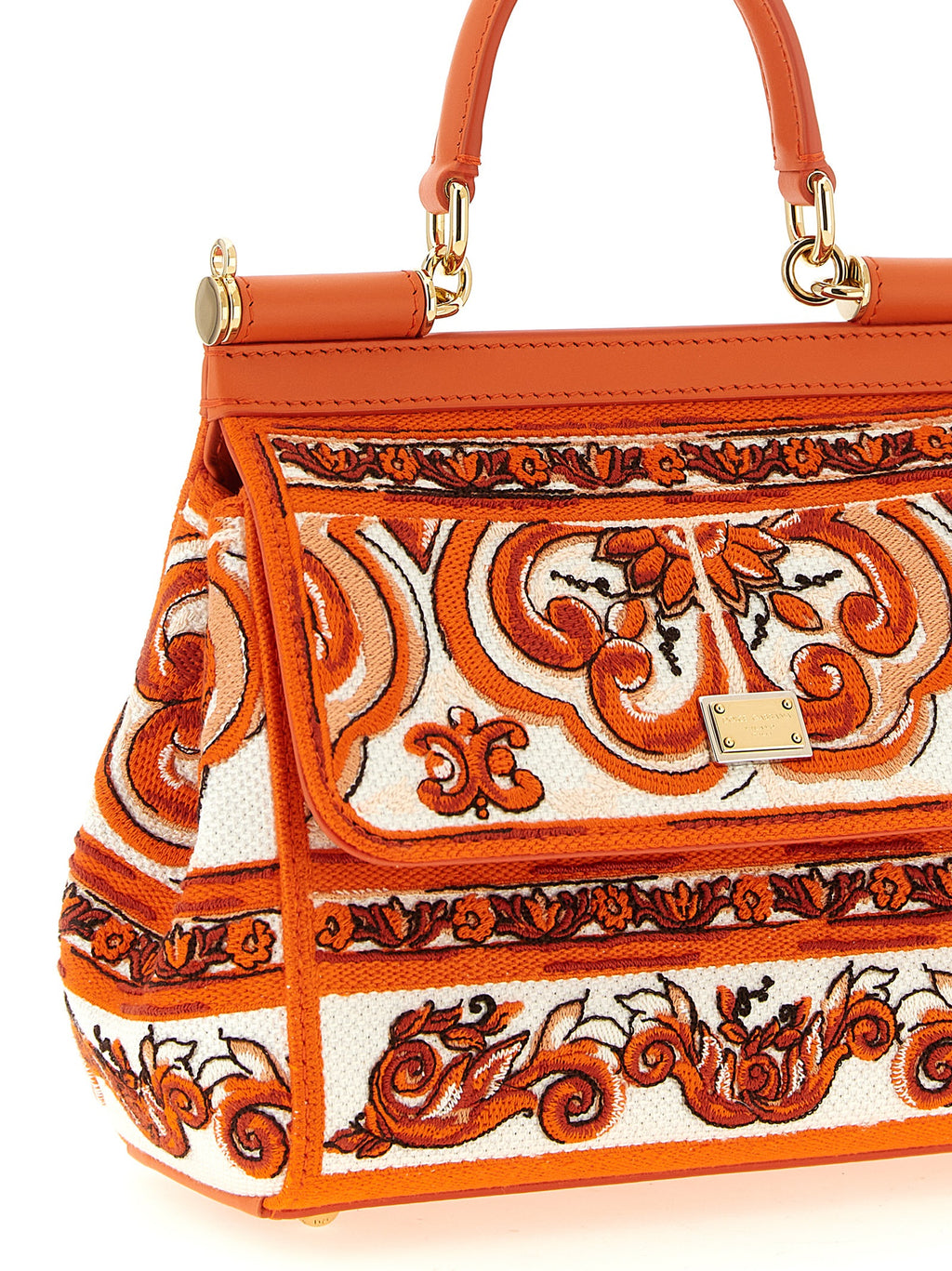 Orange Cotton Handbag