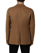 Brown Single Breasted 2 Button Suit Jacket