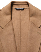 Brown Single Breasted 2 Button Suit Jacket