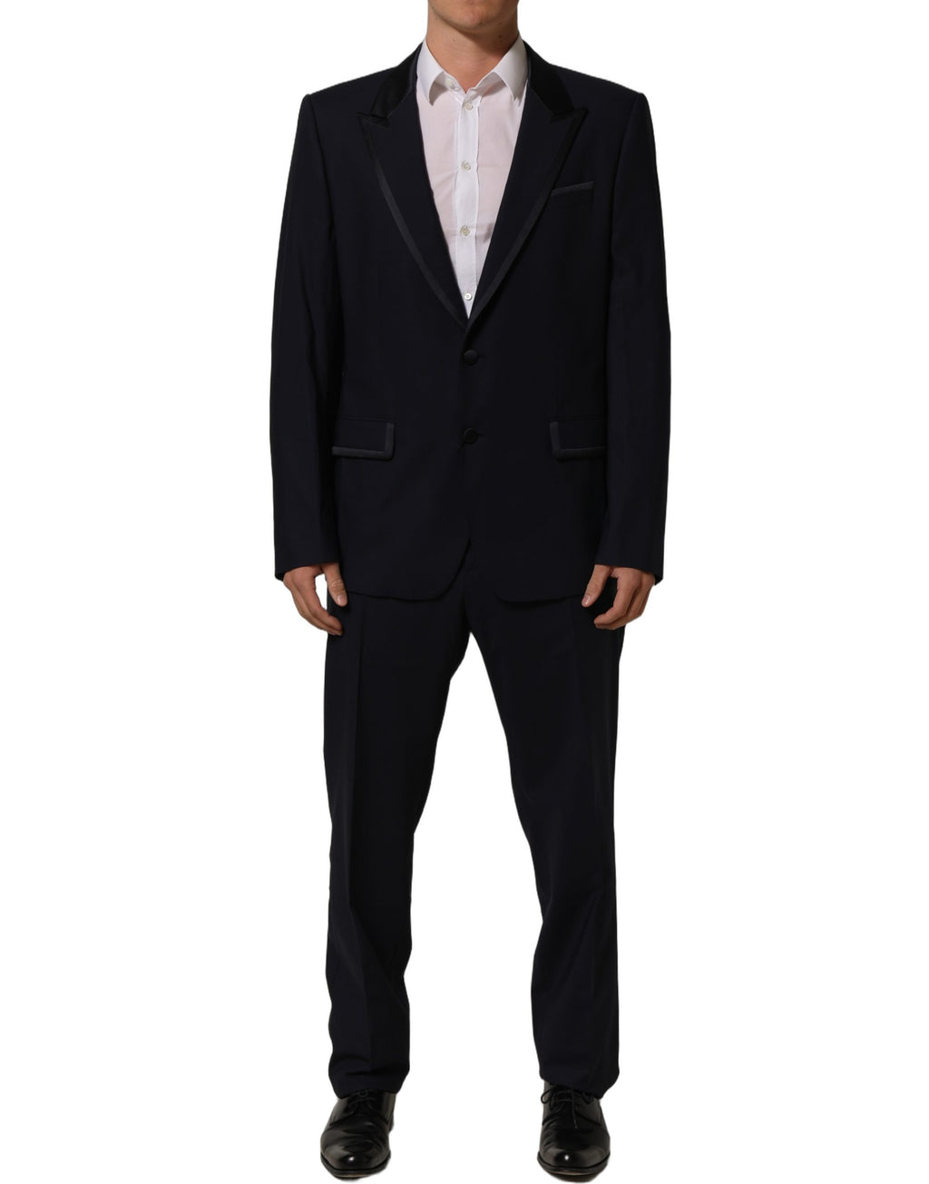 Dark Blue Single Breasted 2 Piece Men Suit
