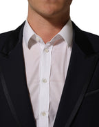 Dark Blue Single Breasted 2 Piece Men Suit