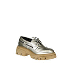 Gold Leather Platform Loafers