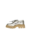 Gold Leather Platform Loafers