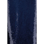Blue Silk Midi Skirt