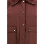 Bordeaux Polyester Full-Length Jacket