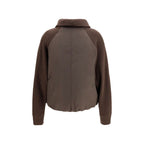 Brown Polyester Full-Length Jacket