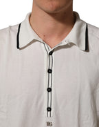 Black Leaf Print Silk Men Crew Neck T-shirt