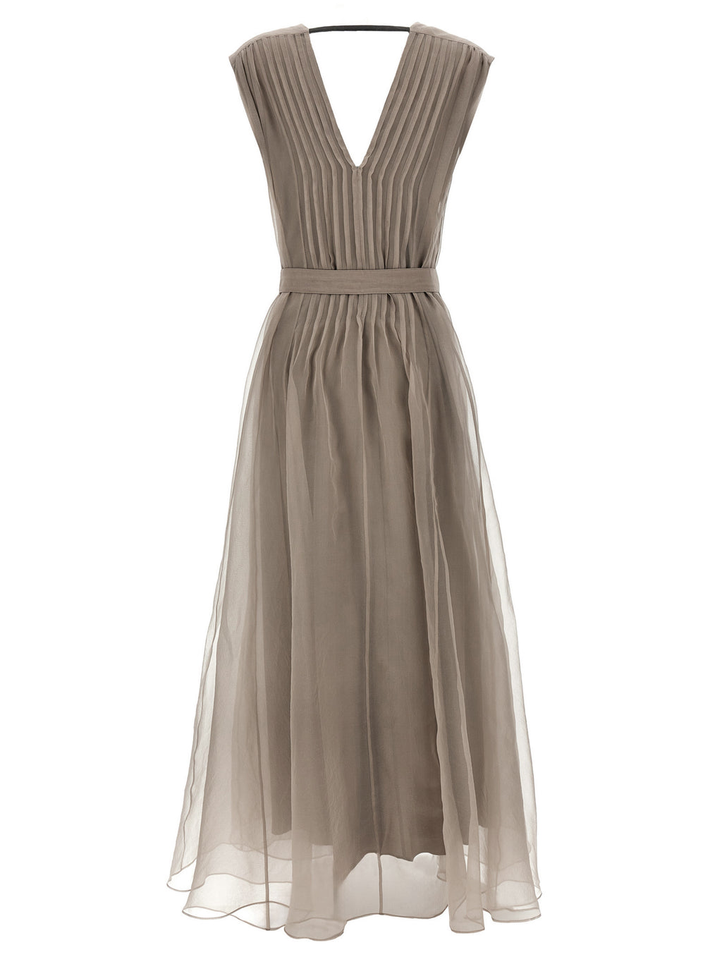 Beige Silk Long Dress