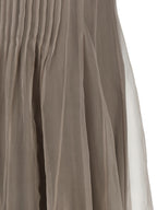 Beige Silk Long Dress