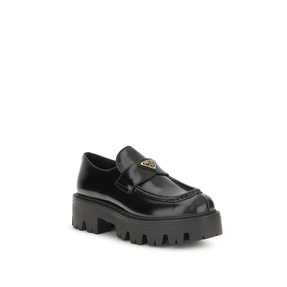 Black Calf Leather Bos Taurus Slip-On Loafers